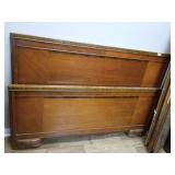 Wood head and footboard with wood frame