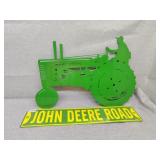 Metal cut out John Deere tractor, John Deere sign