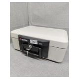 White safe with key