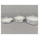 Three pieces corningware