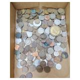 Tokens, American coins and foreign coins