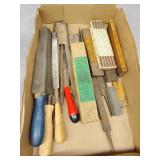Antique folding yardsticks, files and more