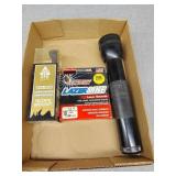 Scope Mount, fish line and flashlight