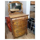 Antique chest 48 x 33 x 20 mirror adds 26