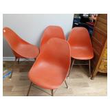 4 plastic retro chairs