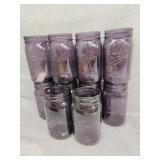 10 purple ball canning jars glass
