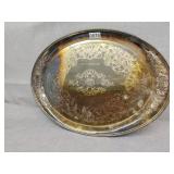 Engraved silver serving platter