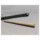 Pool cue with carrier case