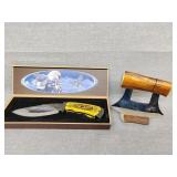 Knife and Caribou antler chopper