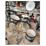 Five piece pearl drum set with some extra stands
