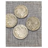 Four buffalo nickels
