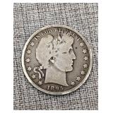 1895 Barber half silver dollar