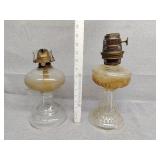 Two glass kerosene lamps no ship