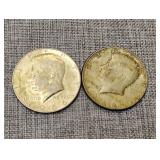 2 - 1966 Kennedy half dollars