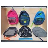 Six Different Backpacks Clean and Zippers Work