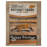 1946 Detroit Tigers Program vs New York Yankees
