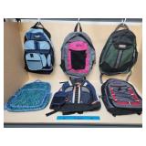 Six Different Backpacks Clean Zippers Work