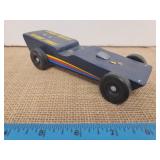 Blue Pinewood Derby Indy Style Racer. The Car