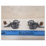 Two Toy Cannons With Morter Shells The Cannons