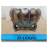 Northwood Carnival Glass Leaf and Beads Rose Bowl