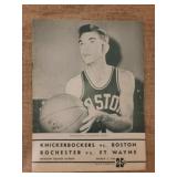 1954 NBA New York Knicks Program vs Boston