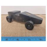 Black Pinewood Derby Roadster Style Racer. This