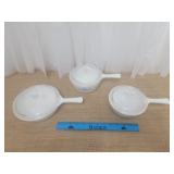 Three Piece Corning Ware Blue Cornflower Menuette