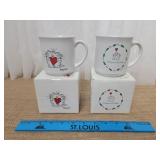 New In Box Coffee Cups, "My Heart Belongs to You"