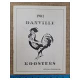 1981 Danville Roosters Baseball Program. Danville