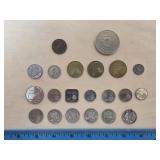 Five Indian Head Nickles, Aruba Coins, and More