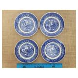 Four Willow Ware Blue Desert Plates Royal China
