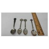 Nickel Silver, Silver Plate Souvenir Spoons,