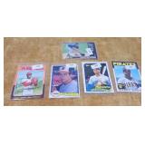 1973 Topps Bob Gibson, 1982 Cal Ripkin, 1989 Ken