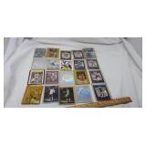 Football collector cards in sleeves