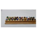 Various Marbles, Shooters and stand