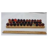 Different Size Marbles w wooden stand