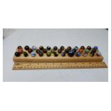 Marbles with  wooden display