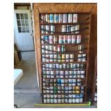 31 x 60 x 3 wooden can holder with old beer cans