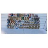 Old beer can collection from 1970s.