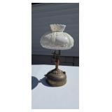 Antique Coleman brass lamp with no glass shade