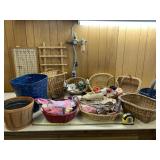 Baskets, yarn and material