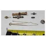 Antique Pendants One Marked Gold