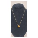 18" 14k GF Rose Pendant Necklace Avon 3.22g