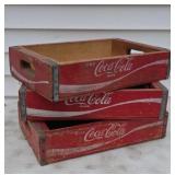 3  Coca-Cola wood pop crates