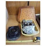 Chair wooden backs, swivel seat bases and springs