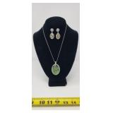 Lia Sophia Matching Necklace & Earrings 2 Sided