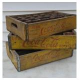 Three Wood Coca-Cola pop crates