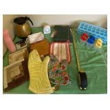 Kitchen towels, pot holders, ice trays, Popsicle