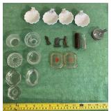 Japan and clear glass salt cellars with army men