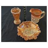 Imperial Glass footed bowl, Marigold Vase, 18oz.